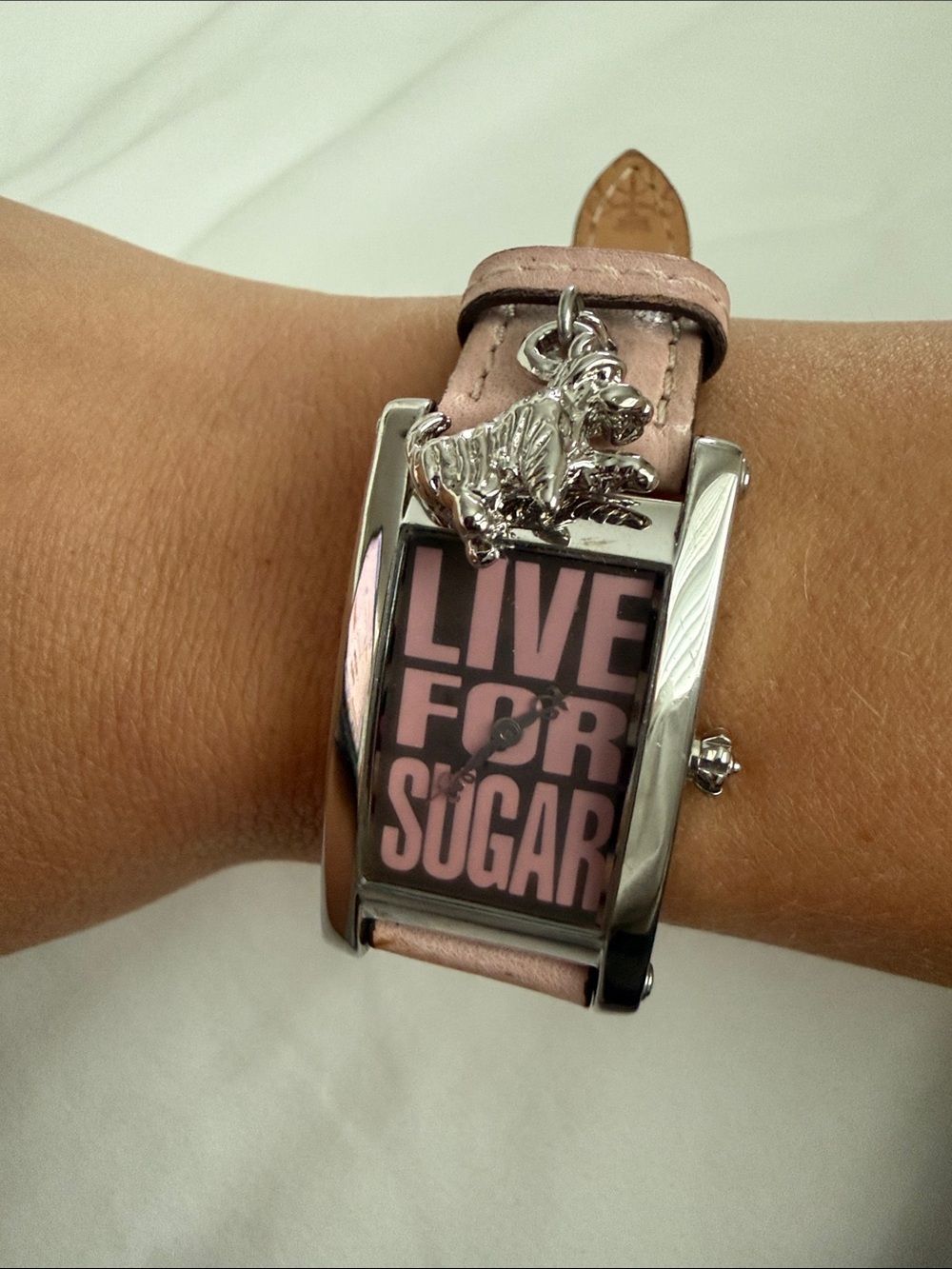 Juicy Couture Pink Leather Strap Watch Live for Sugar
